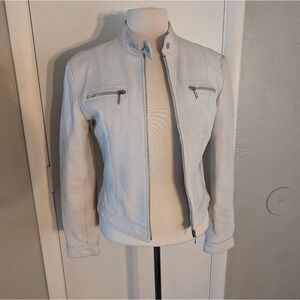 Vali Active‎ White Leather Jacket Vintage Womens sz 8